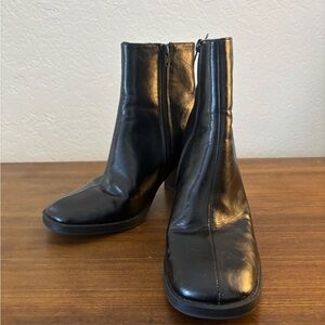 ASOS Black Faux Leather Ankle Boots